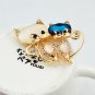 Fashion Gold Filled Multi color Opal Stone Fox Brooches