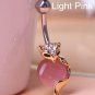No dropping cute Fox Opal shape navel belly button ring piercing - 3 colors