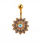 Surgical Stainless Steel New Belly Bars Navel Rings Flower Piercing - 2 colors