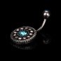 Rhinestone Flower Navel Belly Button Ring Bar Body Piercing