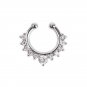 Unisexe Fake Septum Clicker Cristal Piercing Nez Nose - 3 colors