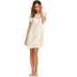 Short sleeve lace satin patchwork summer natural waist - 3 colors