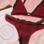 Set of bikini women beach red woven solid pad push up