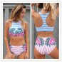 Blue floral push-up padded bathing suit beachwear