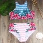 Blue floral push-up padded bathing suit beachwear