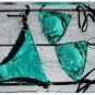 Women bandage halter sequins shiny mid waist Bikinis set - 3 colors