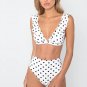 Bikinis women push up ruffle bathing suit polka dot high waist - 2 colors
