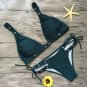 Summer pure color beach women casual two piece push up swimsuit