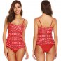 Women two piece striped tankini spaghetti strap swimwear set - 3 colors