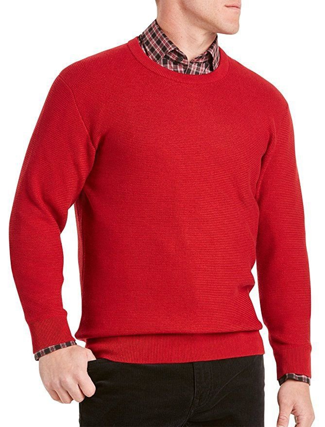 Cutter and Buck Men's Benson Crew Neck Sweater Stewart Red NWT size XLT