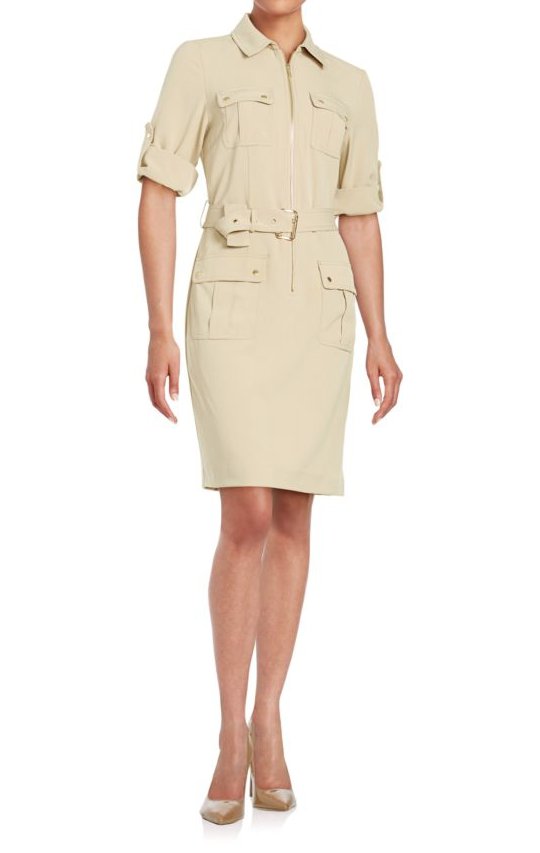 belted utility shirt dress