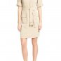 MICHAEL Kors Utility Belted Roll Sleeve Shirt Dress Khaki size Medium