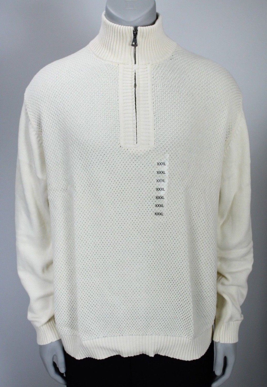 Weatherproof Vintage Men's Textured Quarter-Zip Sweater Ivory size XXXL 3XL