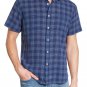 Billy Reid Men's Donelson Short Sleeve Navy Plaid Button Front Shirt size XLarge