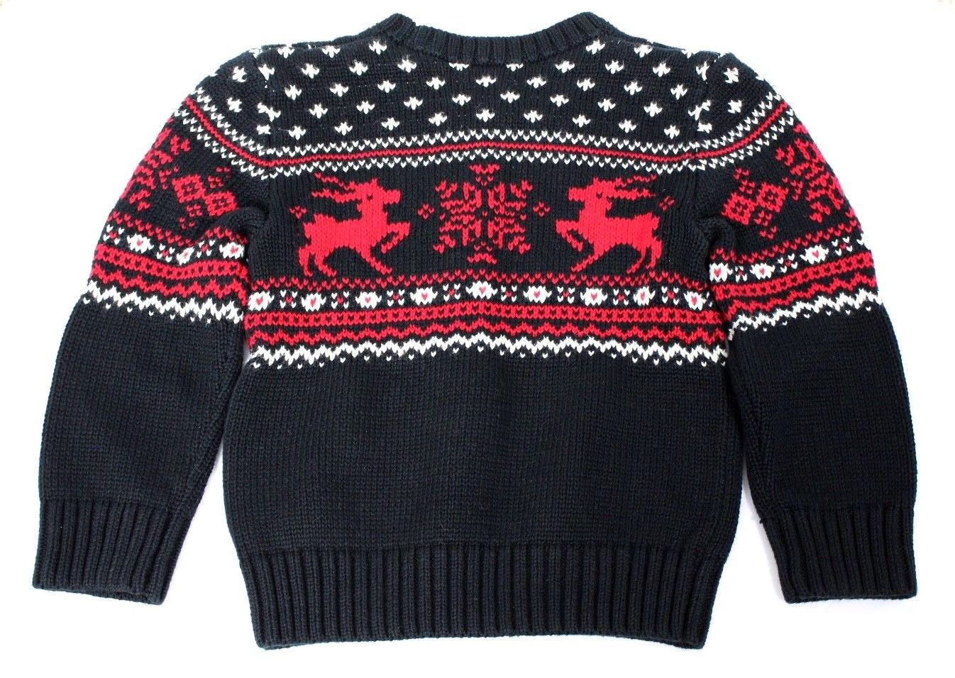 Ralph Lauren Little Boys HolidayPrint Sweater Polo Black size 4