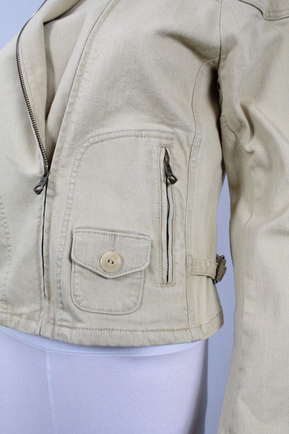 Lauren Ralph Lauren women's Denim Khaki Trucker Jacket size Small