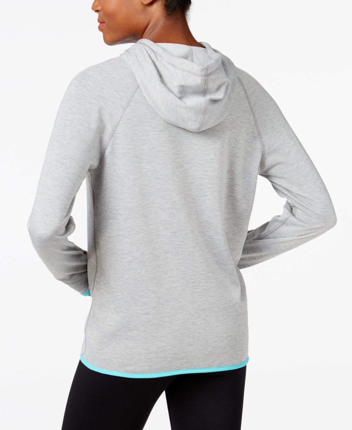 Nike Dri-FIT Women's Lightweight Training Hoodie Gray Birch Hyper Jade Teal