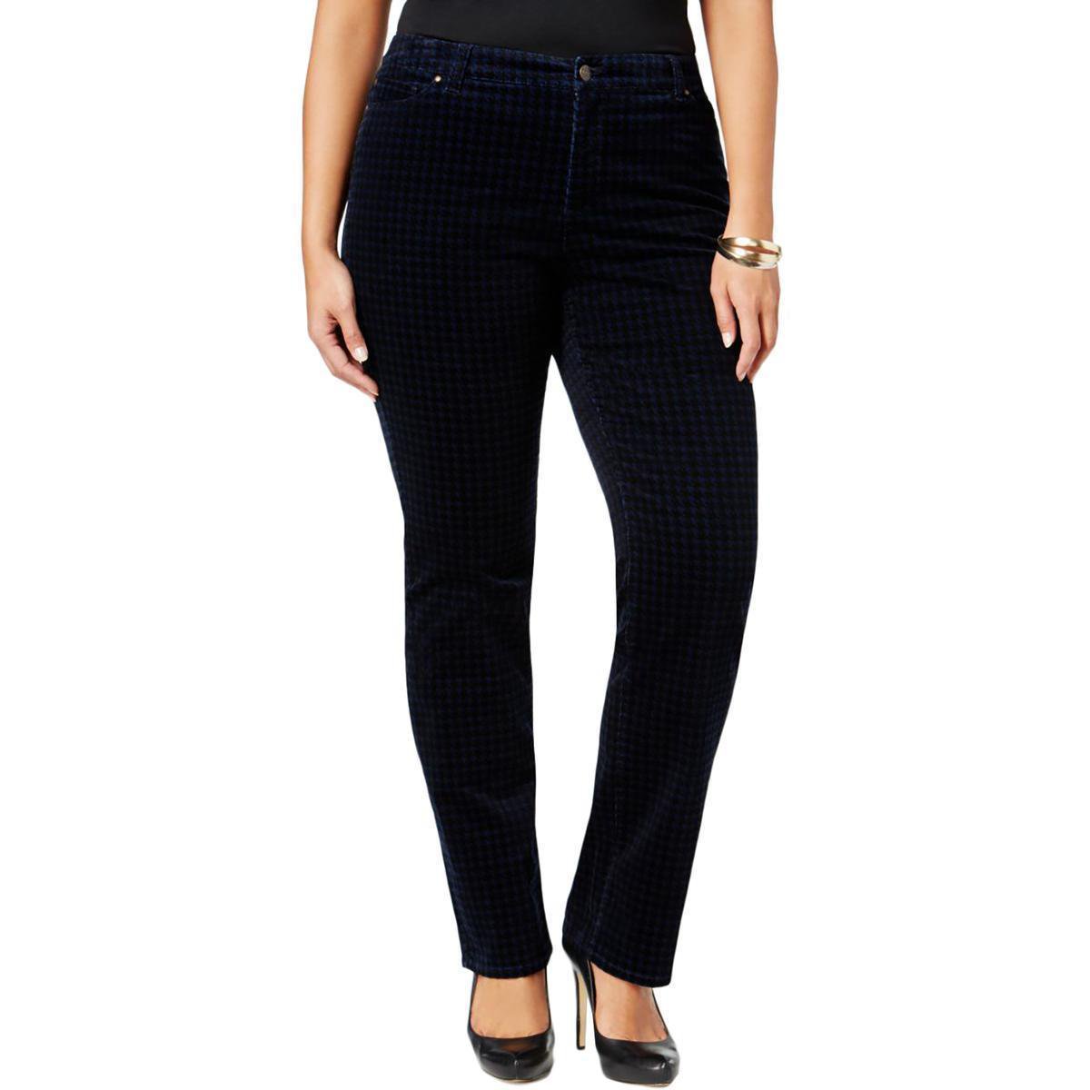 Charter Club women's Plus Size Corduroy Lexington Houndstooth Pant