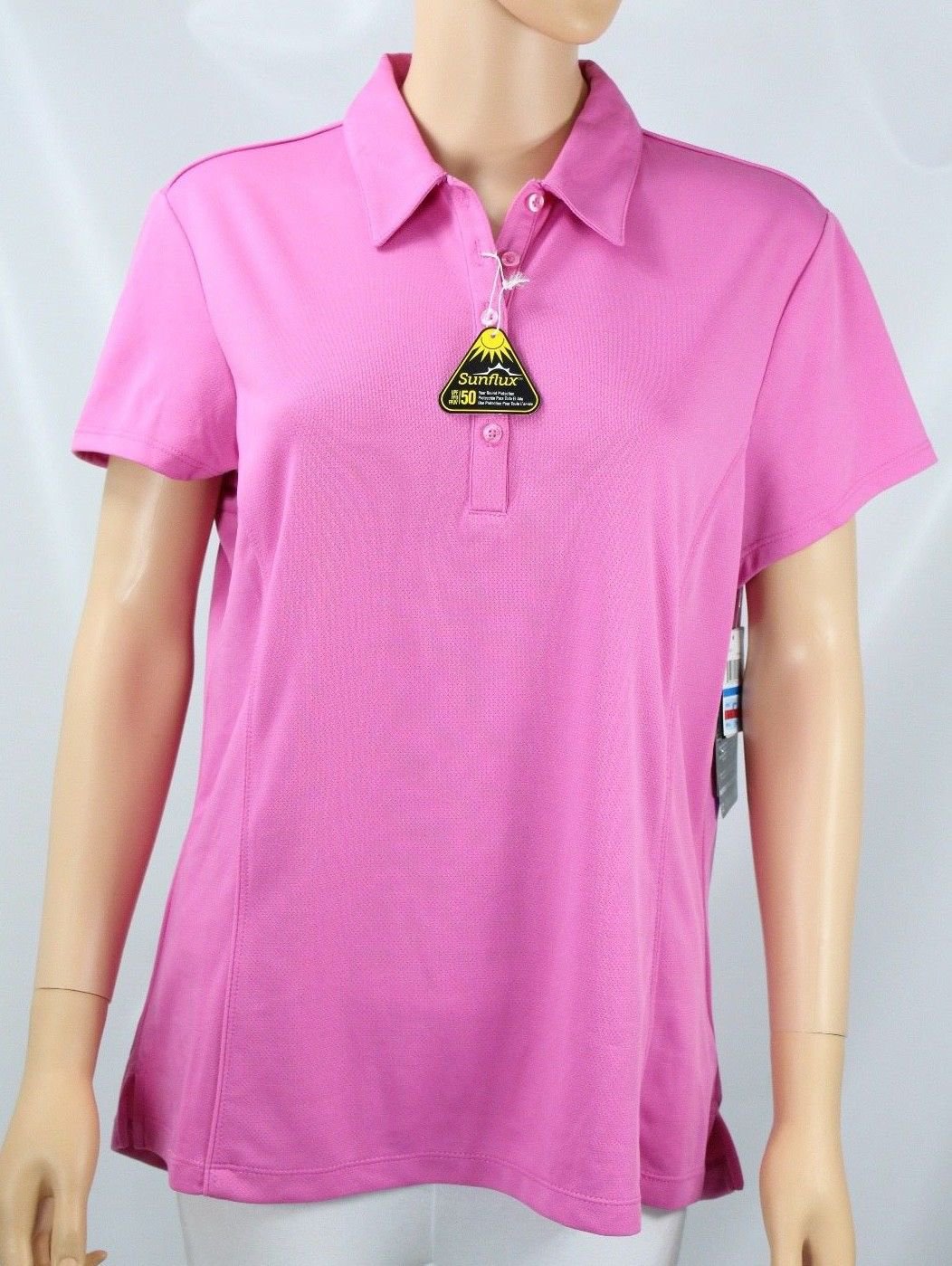 PGA Tour women's Airflux Knit Polo Shirt Super Pink size XLarge