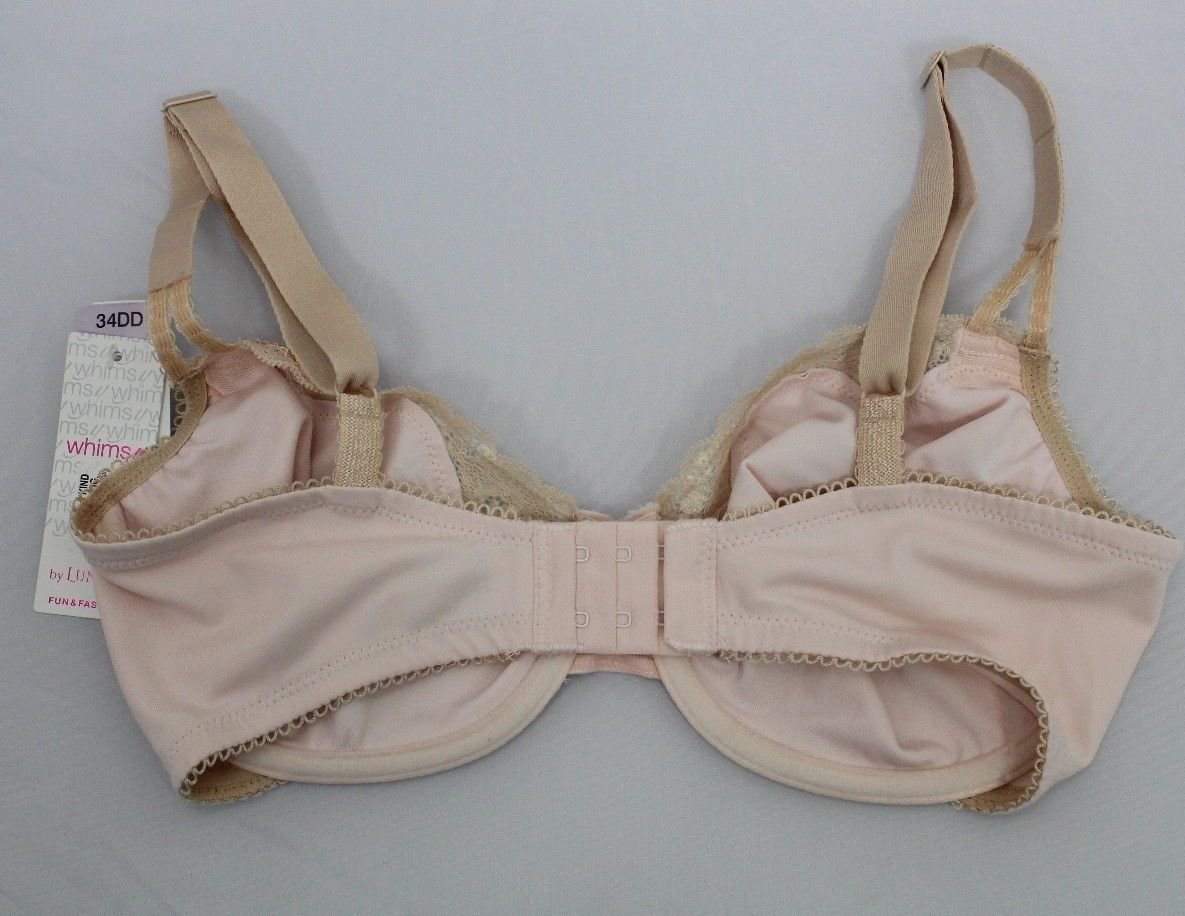 Lunaire Whimsy Aruba Lace Trim Seamless Unlined Bra Pink Beige #16111