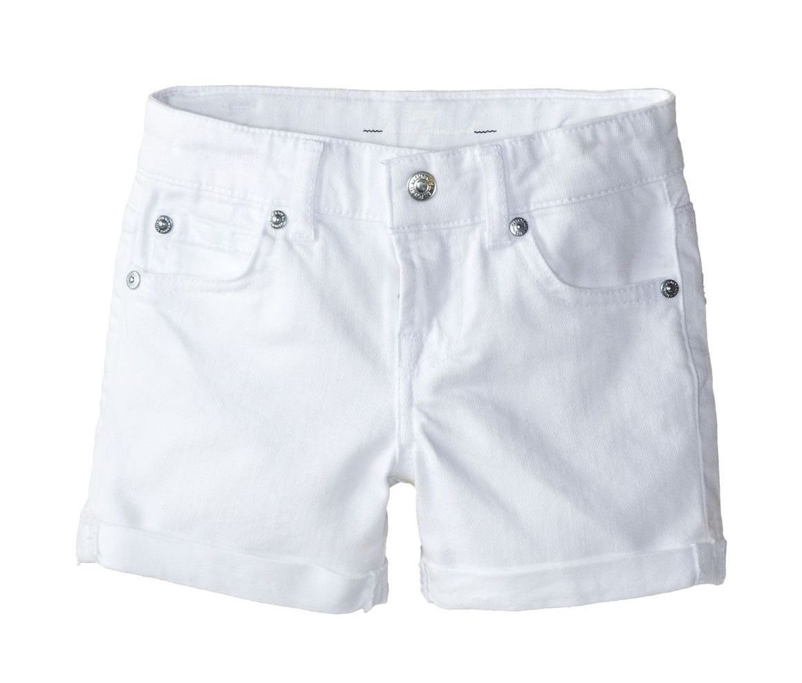 7 For All Mankind Mid-Roll Shorts Clean White NWT Girls size 5
