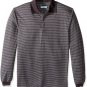 PGA Tour Men's Long Sleeve Performance Golf Polo Grey Heather Stripe