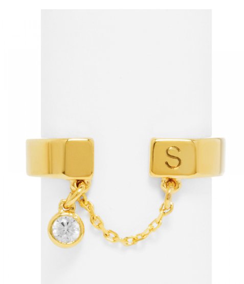 Baublebar Mini Hollywood Initial Ring 14K Gold 'S' Initial size 7