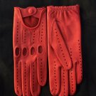 Ladies Driving Gloves Italian Lambskin unlined Red Sheepskin leather Women's Size 7,5 inches M Ladies Driving Gloves Italian Lambskin unlined Red Sheepskin leather Women's Size 7,5 inches M