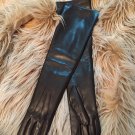 Long leather gloves, opera gloves, super soft 100% silk lining, dress gloves, 6,5 inches S