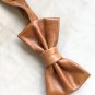Leather bow tie for men suit accessories groomsmen cognac