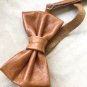 Leather bow tie for men suit accessories groomsmen cognac