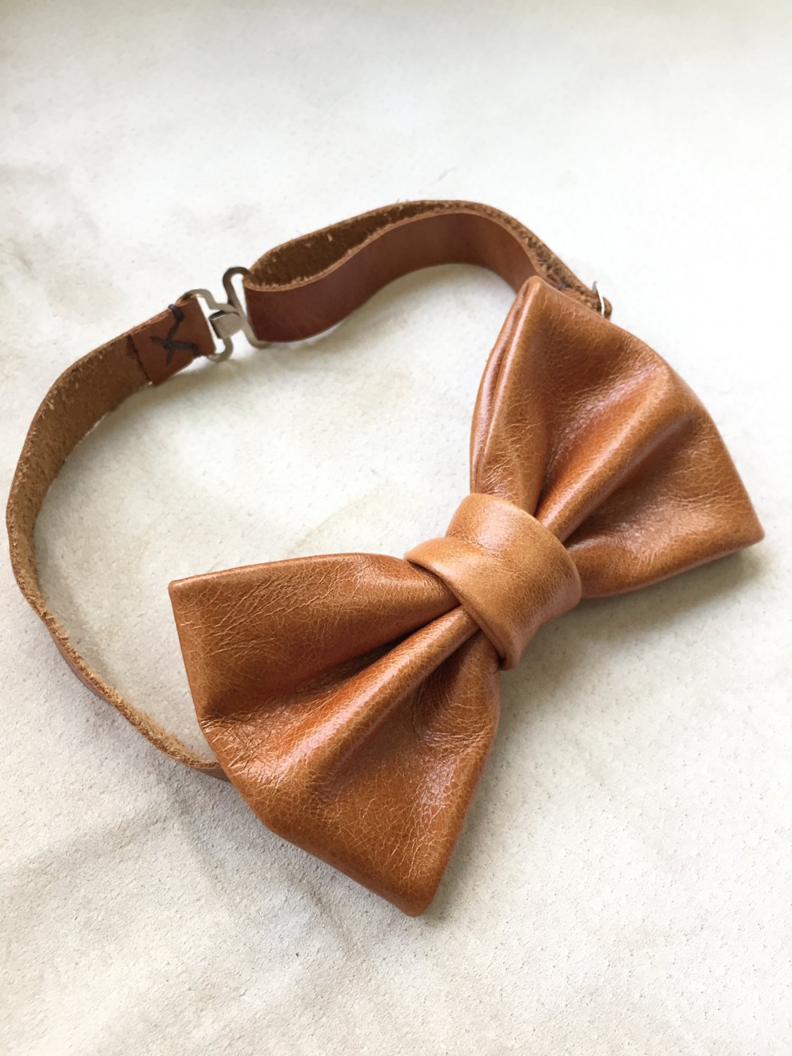 Leather bow tie for men suit accessories groomsmen brown