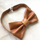 Leather bow tie for men suit accessories groomsmen brown