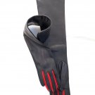 Long leather gloves, opera gloves, super soft 100% silk lining, dress gloves, 8 inches L