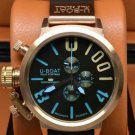 Men Watch U-Boat 1001 Chronograph Stainless Steel Case Rubber Strap Black Color