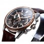 Men Watch Casio Edifice EFR-510L-5AV Chronograph Stainless Steel Leather Strap