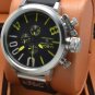 Men Watch U-Boat 1001 Silver Bezel Stainless Steel Case Leather Strap