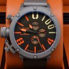 Men Watch U-Boat 1001 Chronograph Stainless Steel Case Color Black/Orange