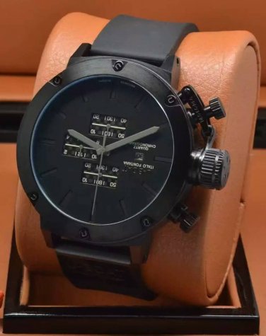 Men Watch U-Boat Nero Chronograph Quartz Black Dial Black Bezel