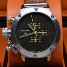 Men Watch U-Boat Nero Chronograph Quartz Black Dial Silver Bezel