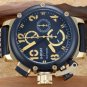 Men Watch U-BOAT Chronograph Stainless Steel Case 50mm Leather Strap