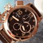 Men Watch U-Boat Italo Fontana Chronograph Size 50mm Bezel Gold Tone