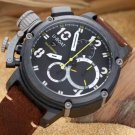 Men Watch U-BOAT Italo Fontana  Chronograph Stainless Steel Case Brown Leather Strap