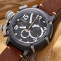 Men Watch U-BOAT Italo Fontana Size 50mm Chronograph Leather Strap Case Stainless Steel