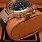 Men Watch U-Boat 1001 Chronograph Rubber Strap Black Blue Color 20mm