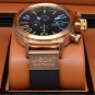 Men Watch U-Boat 1001 Chronograph Rubber Strap Black Blue Color 20mm