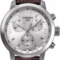 Men Watch Tissot T055.417.16.037.00 Chronograph Stainless Steel Case Leather Strap