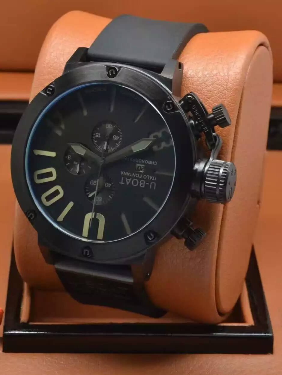 Men Watch U1001 Chronograph 50mm Stainless Steel Case Bezel Color Black