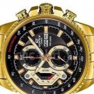 Casio Edifice EF-558FG-1AV Chronograph Stainless Steel Strap Gold Tone Dial Color Black