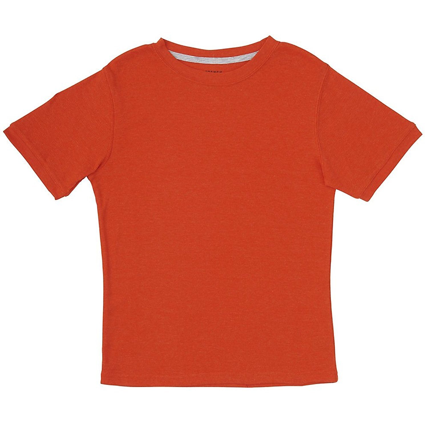 French Toast Little Boy's 2x2 Rib Tee, Orange Mandarin Heather, 6